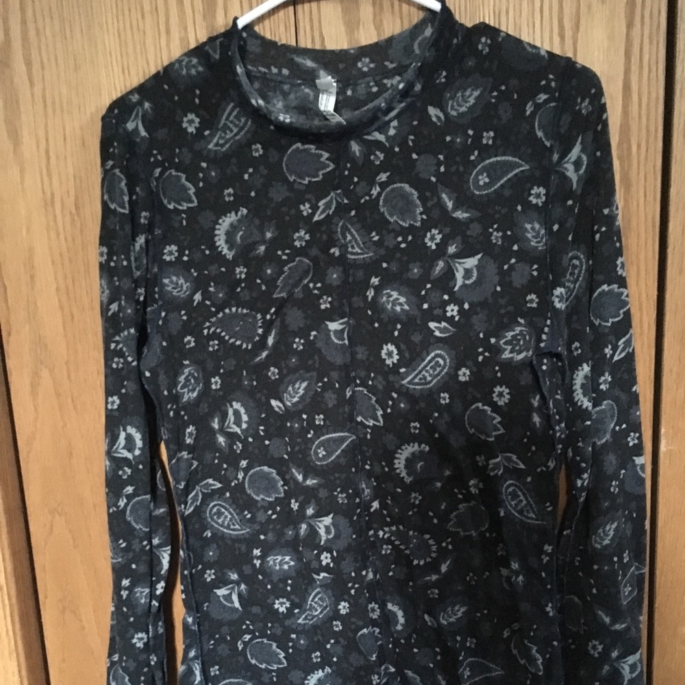 Free People dark floral long sleeve turtleneck